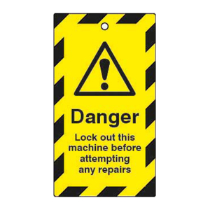 LOCKOUT TAGS DANGER LOCK OUT THIS MACHINE DOUBLE SIDED 10 PACK