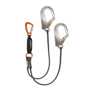 HEIGHTEC ELITE TWIN LANYARD - TRIPLE ACTION KARABINER HOOKS 1.6M