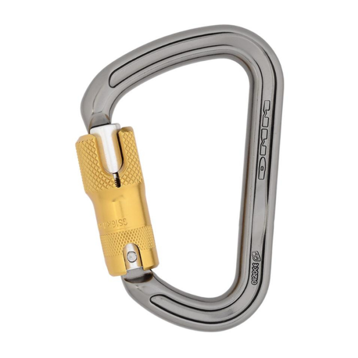 DMM KLETTERSTEIG LOCKSAFE ANSI CARABINER TITANIUM/GOLD DMM KLETTERSTEIG LOCKSAFE ANSI CARABINER TITANIUM/GOLD