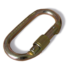AT HEIGHT OVAL TRIPLE ACTION STEEL KARABINER 25KN 17MM GATE