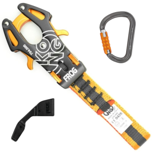 KONG FROG CONNECTOR GLD/BLK & CARABINER PETZL BAR BOM
