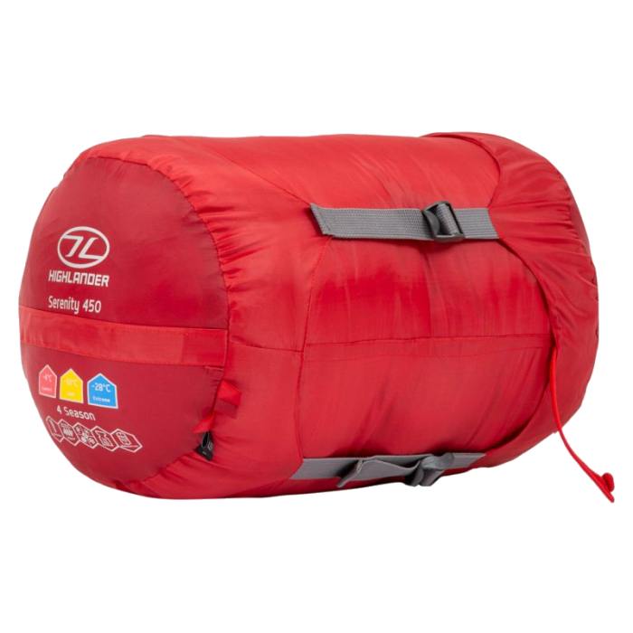 HIGHLANDER TREKKER 450 SLEEPING BAG RED HIGHLANDER TREKKER 450 SLEEPING BAG RED