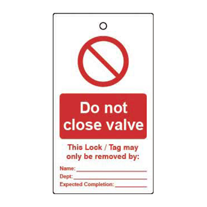 LOCKOUT TAGS DO NOT CLOSE VALVE DOUBLE SIDED 10 PACK LOCKOUT TAGS DO NOT CLOSE VALVE DOUBLE SIDED 10 PACK