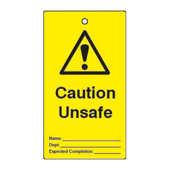 LOCKOUT TAGS CAUTION UNSAFE DOUBLE SIDED 10 PACK
