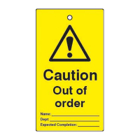LOCKOUT TAGS CAUTION OUT OF ORDER DOUBLE SIDED 10 PACK