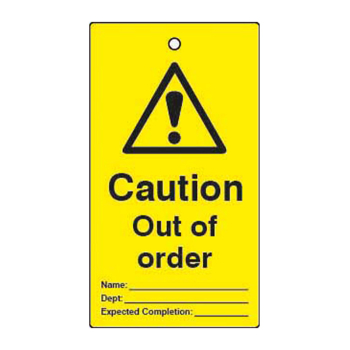 LOCKOUT TAGS CAUTION OUT OF ORDER DOUBLE SIDED 10 PACK