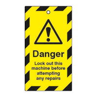 LOCKOUT TAGS DANGER LOCK OUT THIS MACHINE DOUBLE SIDED 10 PACK