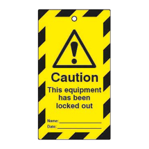 LOCKOUT TAGS CAUTION EQUIPMENT LOCKED OUT DOUBLE SIDED 10 PACK