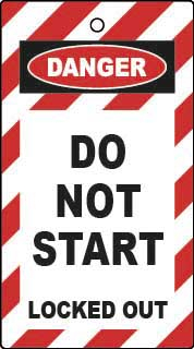 LOCKOUT TAGS DO NOT START DOUBLE SIDED 10 PACK LOCKOUT TAGS DO NOT START DOUBLE SIDED 10 PACK