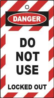 LOCKOUT TAGS DO NOT USE DOUBLE SIDED 10 PACK LOCKOUT TAGS DO NOT USE DOUBLE SIDED 10 PACK