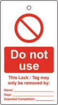 LOCKOUT TAGS DO NOT USE SINGLE SIDED 10 PACK