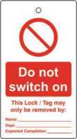 LOCKOUT TAGS DO NOT SWITCH ON SINGLE SIDED 10 PACK