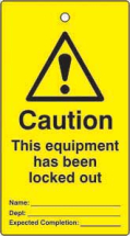 LOCKOUT TAGS CAUTION EQUIPMENT LOCKED OUT SINGLE SIDE 10 PACK