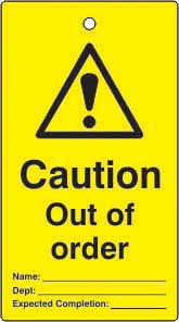 LOCKOUT TAGS CAUTION OUT OF ORDER SINGLE SIDE 10 PACK LOCKOUT TAGS CAUTION OUT OF ORDER SINGLE SIDE 10 PACK