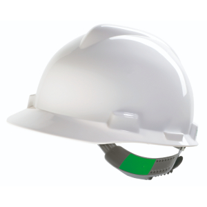 MSA V-GARD HARD HAT WITH PUSH KEY HARNESS