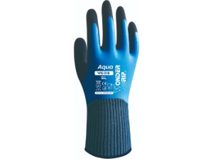 WONDERGRIP AQUA BLUE/BLACK LATEX FULL DIP GLOVE