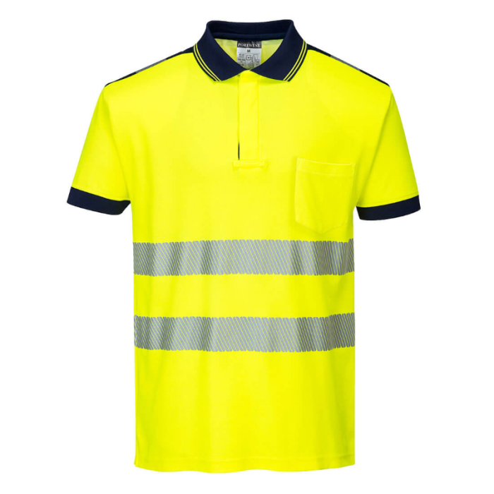 PORTWEST T180 PW3 HI VIS COTTON HI VIS POLO SHIRT PORTWEST T180 PW3 HI VIS COTTON HI VIS POLO SHIRT