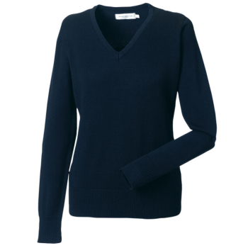 RUSSELL OXFORD LADIES V-NECK KNITTED SWEATSHIRT