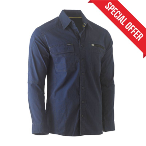 BISLEY WORKWEAR FLEX & MOVE UTILITY LONG SLEEVE SHIRT
