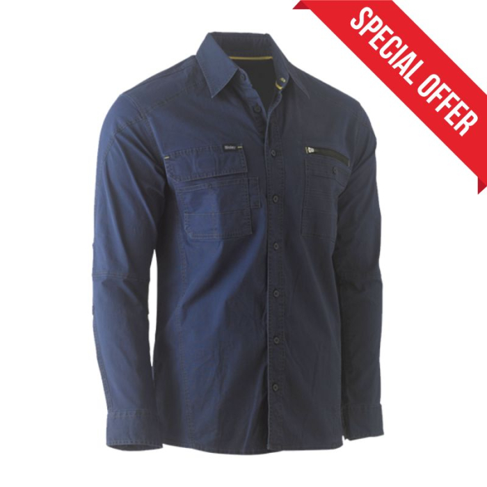 BISLEY WORKWEAR FLEX & MOVE UTILITY LONG SLEEVE SHIRT BISLEY WORKWEAR FLEX & MOVE UTILITY LONG SLEEVE SHIRT