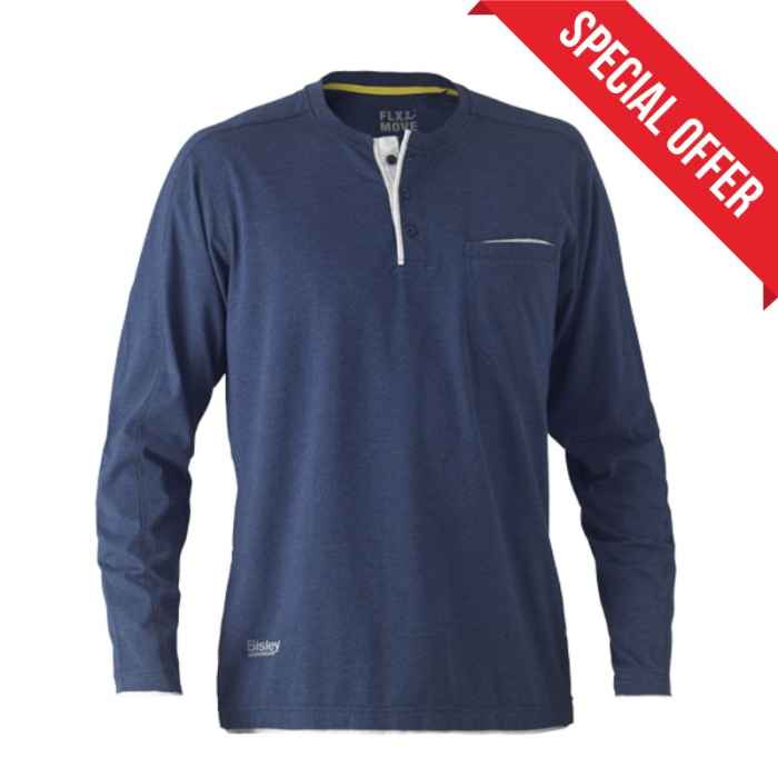 BISLEY WORKWEAR FLEX & MOVE COTTON LONG SLEEVE SHIRT BISLEY WORKWEAR FLEX & MOVE COTTON LONG SLEEVE SHIRT