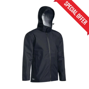BISLEY WORKWEAR LIGHTWEIGHT RIPSTOP LONG SLEEVE HOODED RAIN JACKET BISLEY WORKWEAR LIGHTWEIGHT RIPSTOP LONG SLEEVE HOODED RAIN JACKET