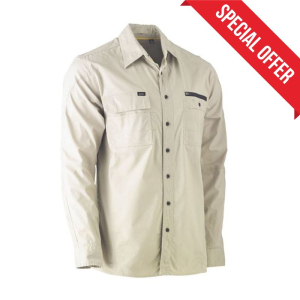 BISELEY FLEX & MOVE STRETCH UTILITY LONG SLEEVE WORK SHIRT
