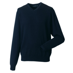 RUSSELL V-NECK KNITTED PULLOVER SWEATSHIRT